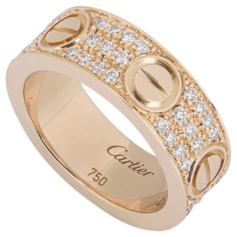 cartier diamond ring love|cartier love interlocking ring.